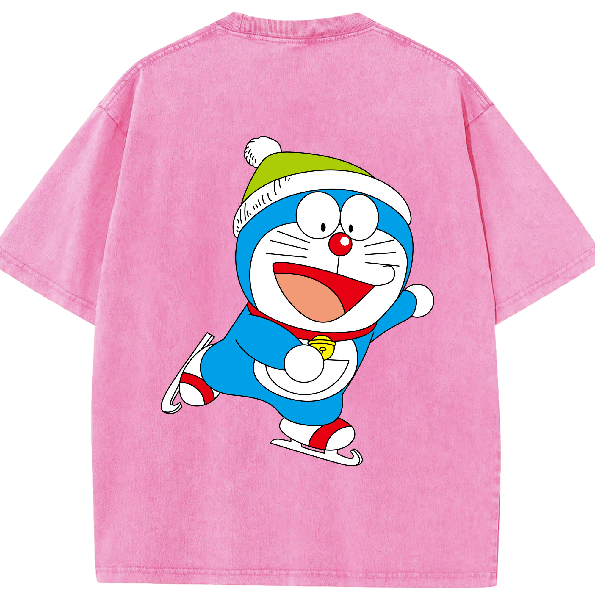 （画像用） ドラえもん Doraemon 綿100% ヴィンテージ風 半袖Tシャツ（背面プリント）
